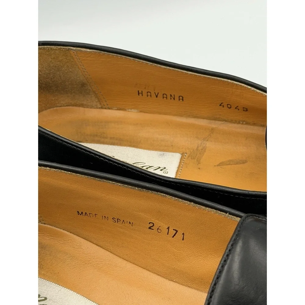 Mezlan Havana Tassel Loafers Mens 11 Black Leather Old Money Preppy Brogue
